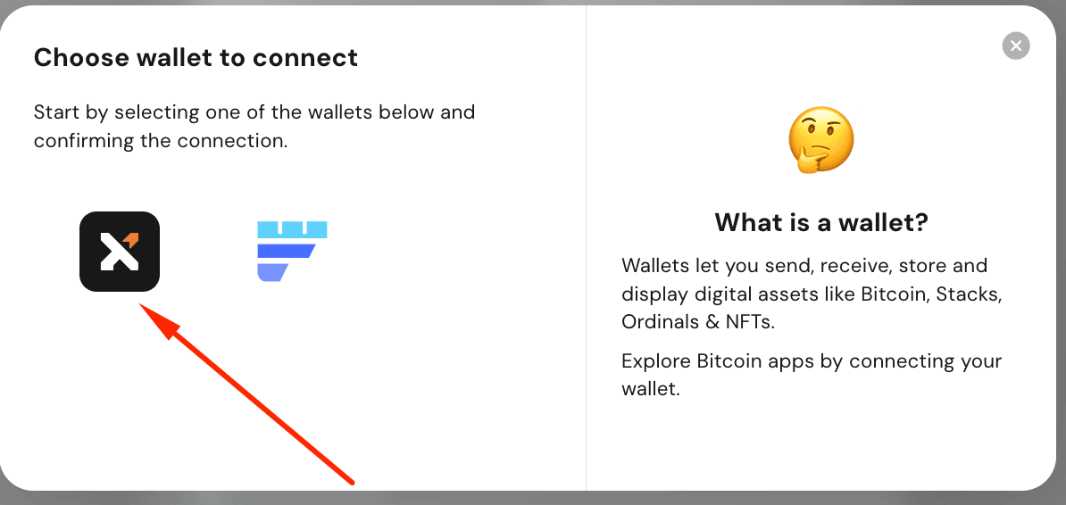 Docs Choose Xverse Wallet