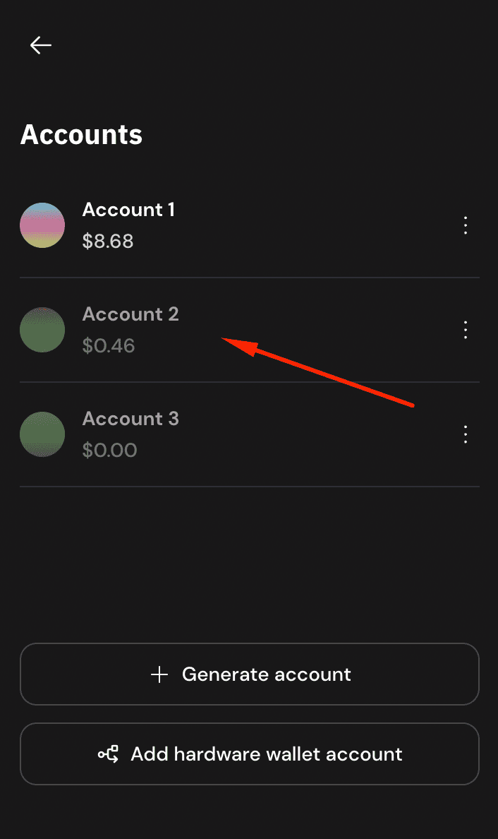 switch account xverse